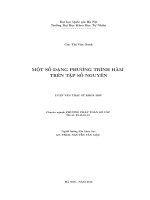 Một số dạng  phương trình hàm trên tập số nguyên