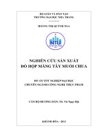 Nghiên cứu sản xuất đồ hộp măng tây muối chua