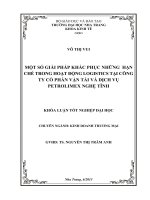 Một số giải pháp khắc phục những hạn chế trong hoạt động Logistics tại Công ty cổ phần vận tải và dịch vụ Petrolimex Nghệ Tĩnh