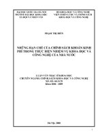 Những hạn chế của chính sách khoán kinh phí trong thực hiện nhiệm vụ khoa học và công nghệ của nhà nước