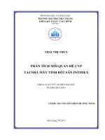 Phân tích mối quan hệ CVP tại nhà máy Tinh bột sắn Intimex