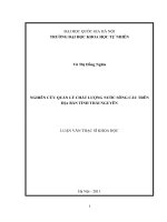 Nghiên cứu quản lý chất lượng nước Sông Cầu trên địa bàn Tỉnh Thái Nguyên