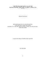 Biến đổi sinh kế của người Mường vùng hồ thủy điện Hòa Bình (Nghiên cứu trường hợp xã Hiền Lương, huyện Đà Bắc, tỉnh Hòa Bình