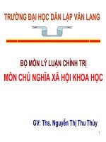 BỘ MÔN LÝ LUẬN CHÍNH TRỊ MÔN CHỦ NGHĨA XÃ HỘI KHOA HỌC