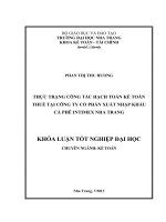 Thực trạng công tác hạch toán kế toán thuế tại công ty cổ phần xuất nhập khẩu cà phê Intimex Nha Trang