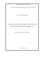 Xây dựng lối sống văn hóa trong thanh niên ngoại thành Hà Nội hiện nay