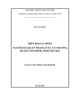 Biến đổi gia đình người Dao quần trắng ở Xã Tân Hương, Huyện Yên Bình, Tỉnh Yên Bái