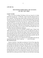 skkn một số kinh nghiệm trong việc xây dựng lớp học thân thiện