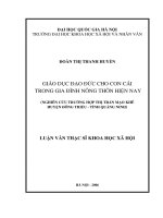 Giáo dục đạo đức cho con cái trong gia đình nông thôn hiện nay Nghiên cứu trường hợp thị trấn Mạo Khê Huyên Đông Triều - Tỉnh Quảng Ninh
