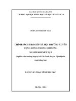 Chính sách trợ giúp xã hội thường xuyên cộng đồng trong đời sống người khuyết tật (Nghiên cứu trường hợp tại xã Gia Canh – Huyện Định Quán – Tỉnh Đồng Nai