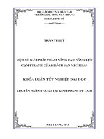 Một số giải pháp nâng cao năng lực cạnh tranh của khách sạn Michelia