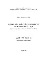 Thái độ của nhân viên xã hội đối với nghề công tác xã hội (Nghiên cứu tại một số cơ sở, tổ chức xã hội tỉnh Lâm Đồng