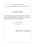 Ảnh hưởng của giáo dục gia đình tới hành vi phạm tội của trẻ vị thành niên hiện nay   nghiên cứu trường hợp tại Trường Giáo dưỡng số 02 Ninh Bình