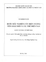 Bước đầu nghiên cứu hiện tượng tôn giáo mới và xu thế hiện nay