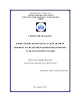 Đánh giá hiện trạng quản lý chất thải rắn sinh hoạt tại huyện Diên Khánh tỉnh Khánh Hòa và quy hoạch đến năm 2020