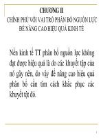 Slide môn kinh tế công cộng: Chương 2: Chính phủ với vai trò phân bổ nguồn lực để nâng cao hiệu quả kinh tế
