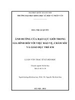 Ảnh hưởng của bạo lực giới trong gia đình đối với việc bảo vệ, chăm sóc và giáo dục trẻ em