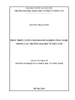 Phát triển vườn ươm doanh nghiệp công nghệ trong các trường đại học ở Việt Nam