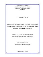 Đánh giá sự hài lòng của khách hàng về dịch vụ thẻ ATM của Agribank Diên Khánh, tỉnh Khánh Hòa