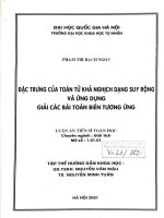 Đặc trưng của toán tử khả nghịch dạng suy rộng và ứng dụng giải các bài toán biên tương ứng