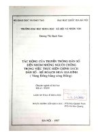 Tác động của truyền thông dân số đến nhóm những người chồng trong việc thực hiện chính sách dân số kế hoạch hoá gia đình (vùng đồng bằng sông Hồng