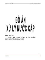 THIẾT kế TRẠM xử lý nước NGẦM công suất 55000 m3 ngày đêm