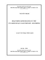 Hoạt động kinh doanh lưu trú của khách sạn 2 sao ở Đồ Sơn - Hải Phòng
