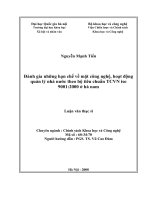 Đánh giá những hạn chế về mặt công nghệ, hoạt động quản lý nhà nước theo bộ tiêu chuẩn TCVN ISO 9001 2000 ở Hà Nam