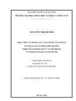 Nhận thức và hành vi của người dân về sử dụng túi nilon gây ô nhiễm môi trường