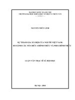 Sự tham gia xã hội của người Việt Nam So sánh các tổ chức chính thức và phi chính thức