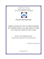 Nghiên cứu sử dụng PAC (Poly Aluminium Chloride) thay thế phèn nhôm (Al2(SO4)3.18H2O) trong quá trình xử lý nước cấp tại Nhà máy nước Võ Cạnh