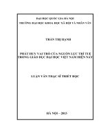 Phát huy vai trò của nguồn lực trí tuệ trong giáo dục đại học Việt Nam hiện nay