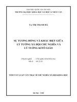 Sự tương đồng và khác biệt giữa lý tưởng xã hội chủ nghĩa và lý tưởng Kitô giáo