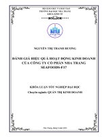 Đánh giá hiệu quả hoạt động kinh doanh của Công ty cổ phần Nha Trang Seafoods - F17