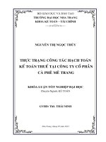 Thực trạng công tác kế toán thuế tại Công ty cổ phần Cà phê Mê Trang