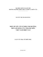 Một số yếu tố xã hội ảnh hưởng đến lối sống của thanh niên Việt Nam hiện nay