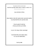 Hoạt động thu hút khách du lịch Hàn Quốc tại thị trường du lich Hà Nội