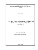 Công tác xã hội nhóm với nạn nhân bom mìn (Nghiên cứu trường hợp tại huyện Triệu Phong, tỉnh Quảng Trị