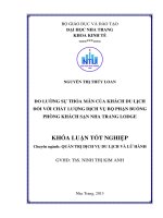 Đo lường sự thỏa mãn của khách du lịch đối với chất lượng dịch vụ bộ phận buồng phòng khách sạn Nha Trang Lodge