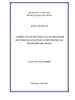 Nghiên cứu sự hài lòng của du khách khi đến tham quan di tích, lễ hội Tháp Bà tại thành phố Nha Trang