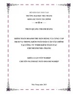 Kiểm toán doanh thu bán hàng và cung cấp dịch vụ trong kiểm toán báo cáo tài chính tại Công ty TNHH kiểm toán FAC - Chi nhánh Nha Trang