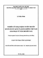 Nghiên cứu hoạt động tuyên truyền quảng bá du lịch của Hàng không Việt Nam (Giai đoạn từ năm 2005 đến nay