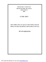Hoàn thiện công tác quản lý hoạt động công bố thông tin trên thị trường chứng khoán Việt Nam