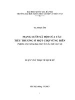 Mạng lưới xã hội của các tiểu thương ở một chợ vùng biên (Nghiên cứu trường hợp chợ Cốc Lếu, tỉnh Lào Cai