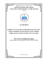 Nghiên cứu ứng dụng chế phẩm EM sản xuất phân Compost từ bã thải của quy trình chiết xuất Lutein từ hoa cúc vạn thọ