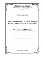 Nghiên cứu chế độ thủy phân cá cơm bằng sự kết hợp enzyme Protamex và Flavourzym