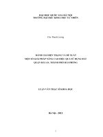 Đánh giá hiện trạng và đề xuất một số giải pháp nâng cao hiệu quả sử dụng đất quận Hải An, thành phố Hải Phòng