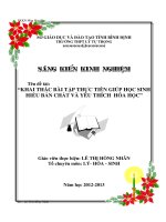 Khai thác bài tập thực tiễn giúp học sinh hiểu bản chất và yêu thích hóa học