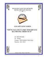 Những sai lầm của học sinh khi giải bất phương trình vô tỉ và cách khắc phục_SKKN Toán THPT