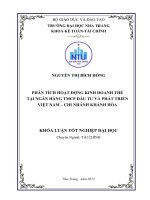 Phân tích hoạt động kinh doanh thẻ tại Ngân hàng TMCP đầu tư và phát triển Việt Nam – Chi nhánh Khánh Hòa